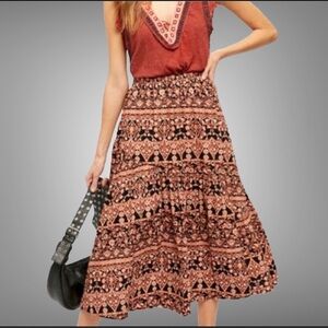 Free People Multicolor Bohemian Skirt